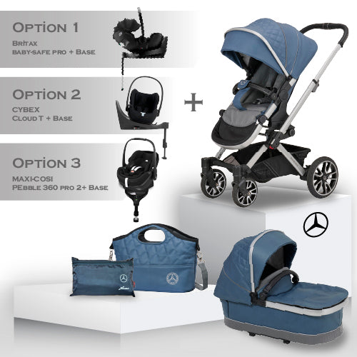 Mercedes Benz Avantgarde GTX Travel System in Vintage Blue - Car Seat Bundle