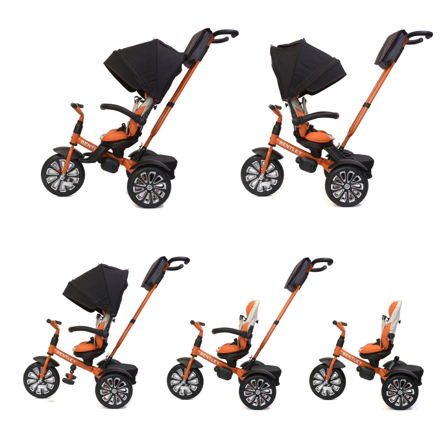 Bentley Mulliner Inspired 6-in-1 Stroller Trike | Mandarin Orange