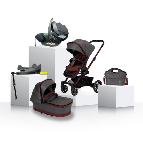 Mercedes Benz Avantgarde GTX Stroller, Carrycot & Accessories with Cozy N Safe Avalon i-Size Baby Car Seat and base Bundle - Tourmaline