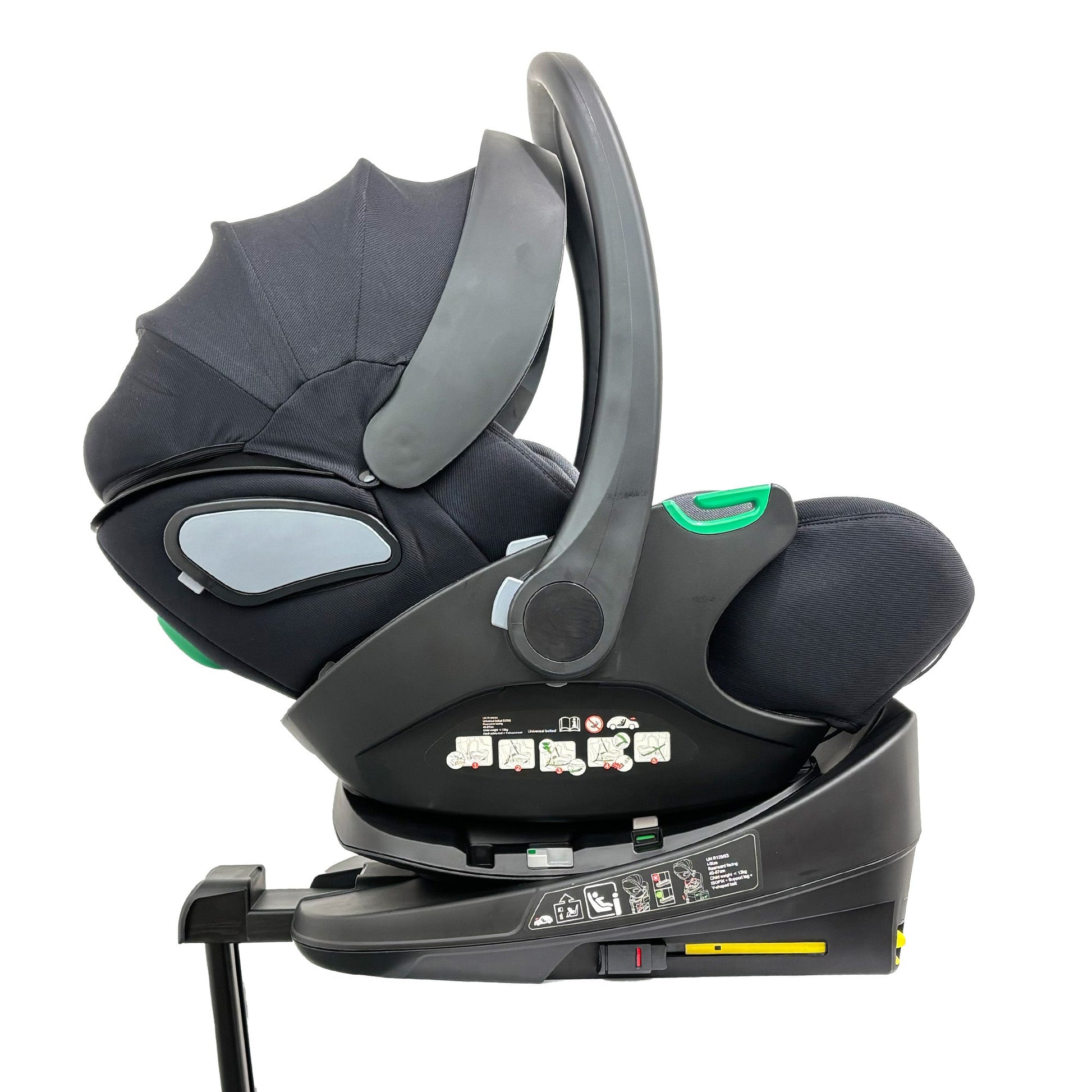 Mercedes AMG GT² Stroller, Carrycot & Accessories with Cozy N Safe Avalon i-Size Car Seat and base Bundle - Charcoal Black