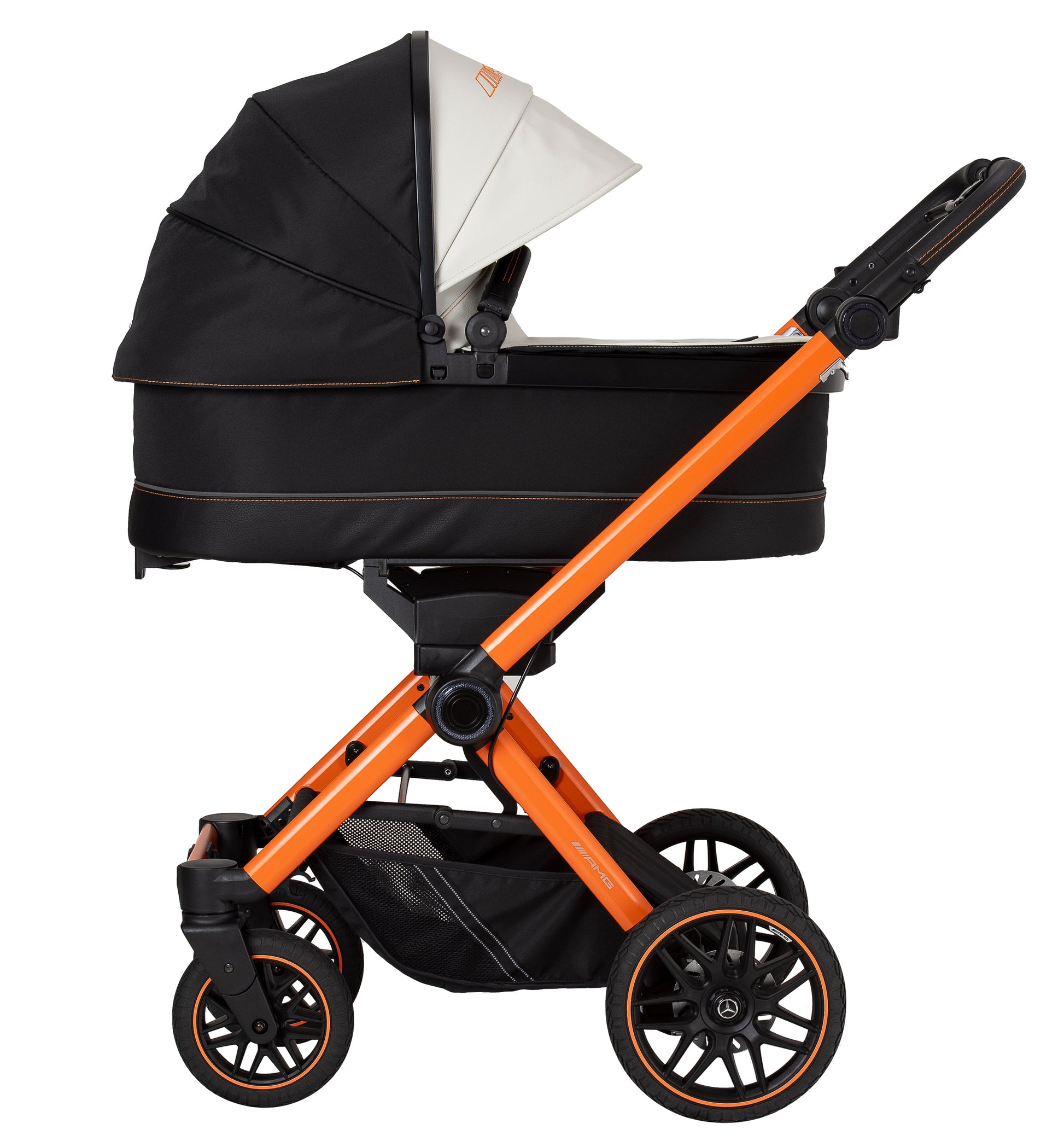 Mercedes AMG GT² Stroller, Carrycot & Accessories with Cozy N Safe Avalon i-Size Car Seat and base Bundle - Magma Beam