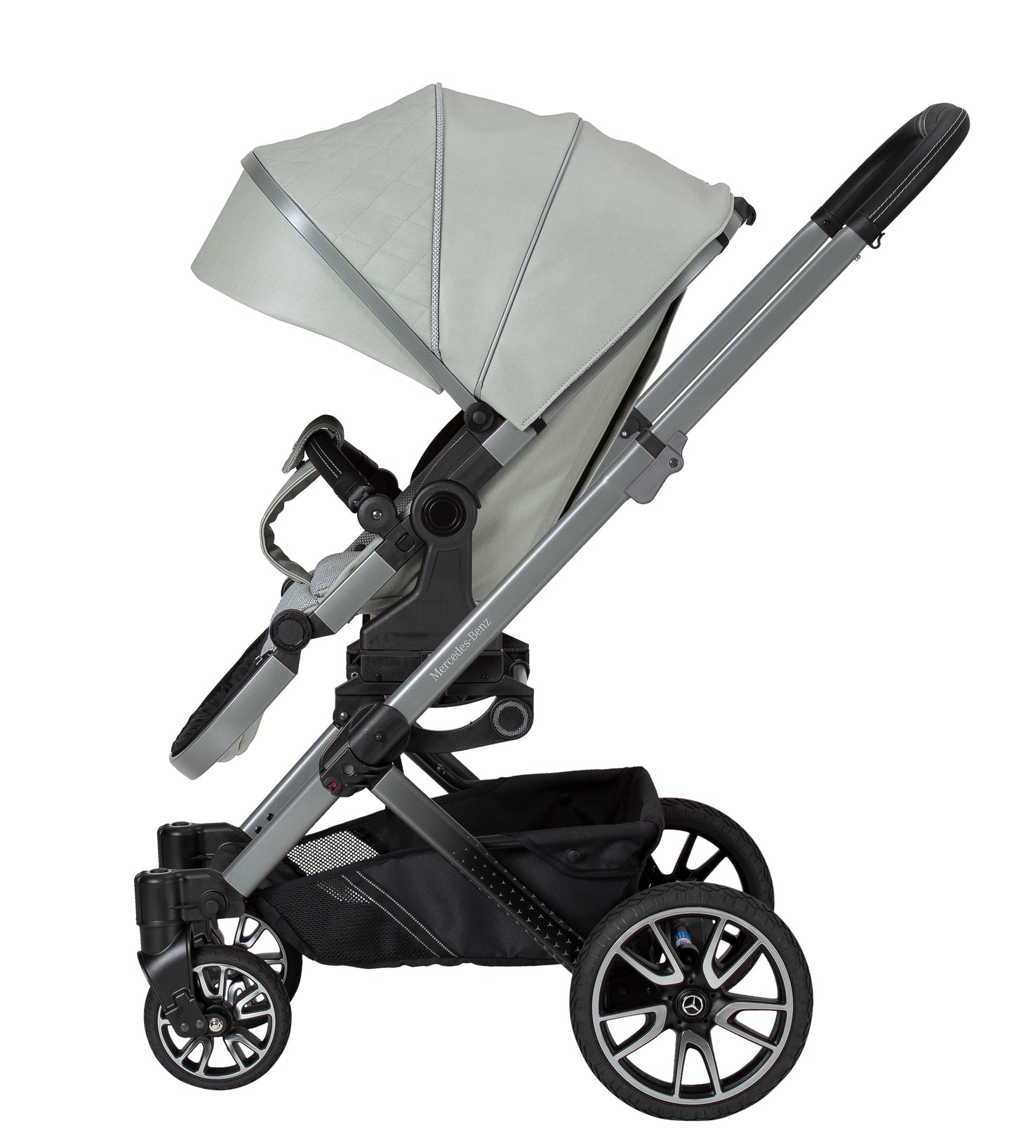 Mercedes Benz Avantgarde GTX Stroller, Carrycot & Accessories with Cozy N Safe Avalon i-Size Baby Car Seat and base Bundle - Sage Grey