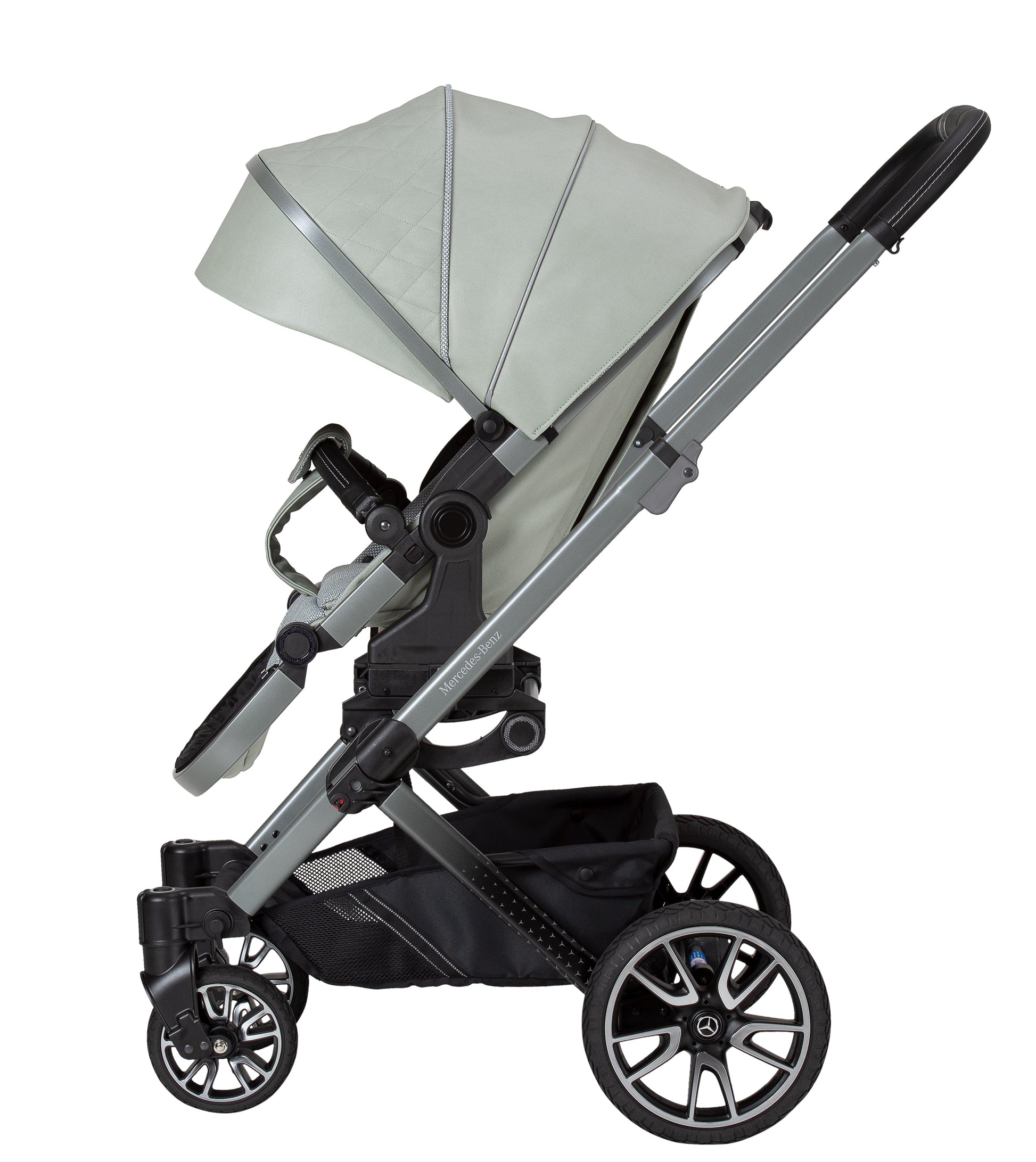 Mercedes Benz Avantgarde GTX Stroller, Carrycot & Accessories with Cozy N Safe Avalon i-Size Baby Car Seat and base Bundle - Sage Grey