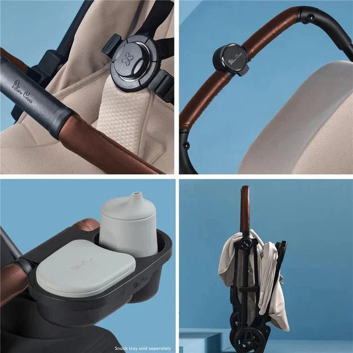 Silver Cross Jet 5 (Newborn Cabin Approved Stroller) - Almond