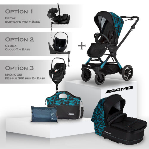 Mercedes AMG GT² Travel System Limited Edition - Hyper Blue - Car Seat Bundle