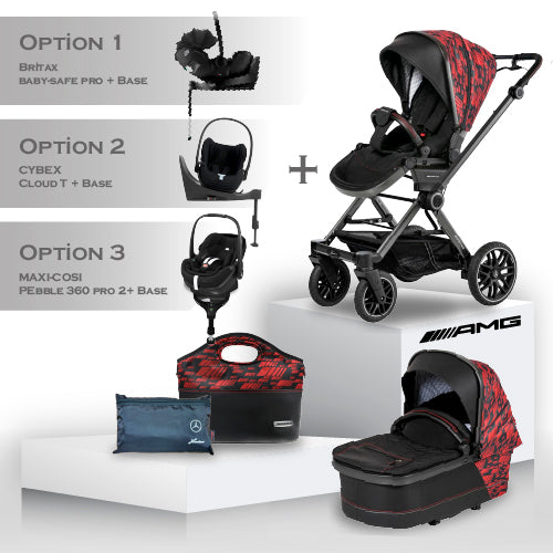 Mercedes AMG GT² Travel System Limited Edition - Hyper Red - Car Seat Bundle