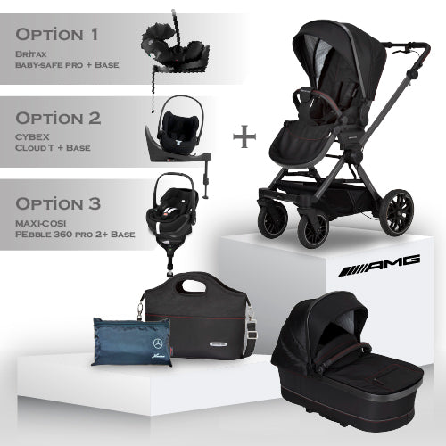 Mercedes AMG GT² Travel System - Charcoal Black - Car Seat Bundle