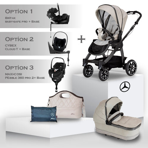 Mercedes Benz All-Terrain GTR Travel System - Moonstone - Car Seat Bundle
