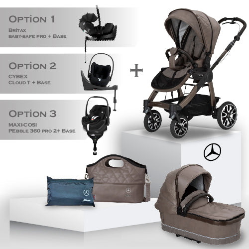 Mercedes Benz All-Terrain GTR Travel System - Truffle - Car Seat Bundle