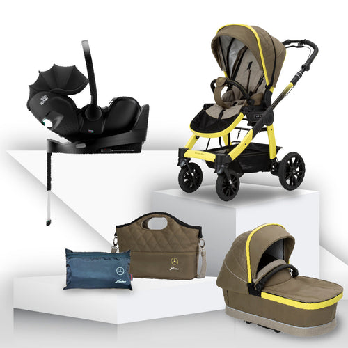 Mercedes Benz All-Terrain GTR Travel System with Britax Baby Safe Pro Car Seat - Electric Yellow