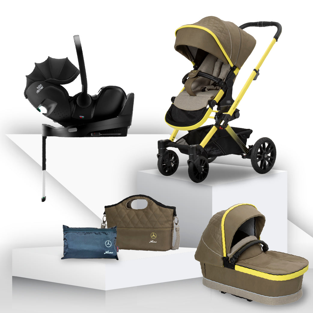 Mercedes Benz Avantgarde GTX Travel System with Britax Baby Safe Pro Car Seat - Electric Yellow