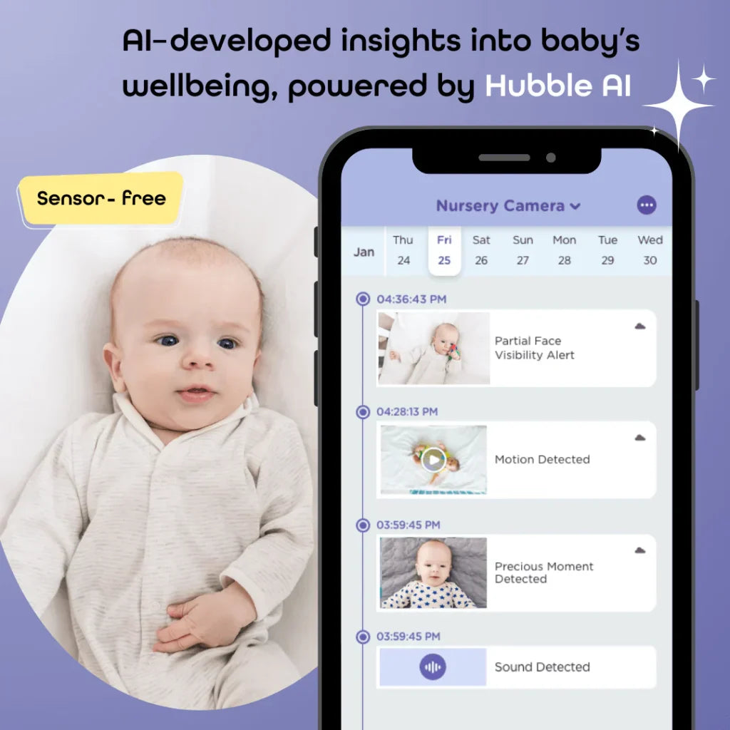 Hubble Connected Sky Vision AI Pro Smart Baby Monitor | Wi-Fi and 5-Inch Touchscreen