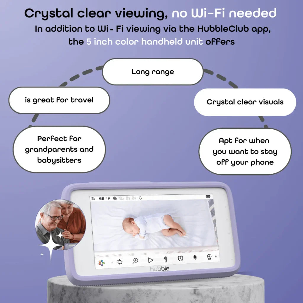 Hubble Connected Sky Vision AI Pro Smart Baby Monitor | Wi-Fi and 5-Inch Touchscreen