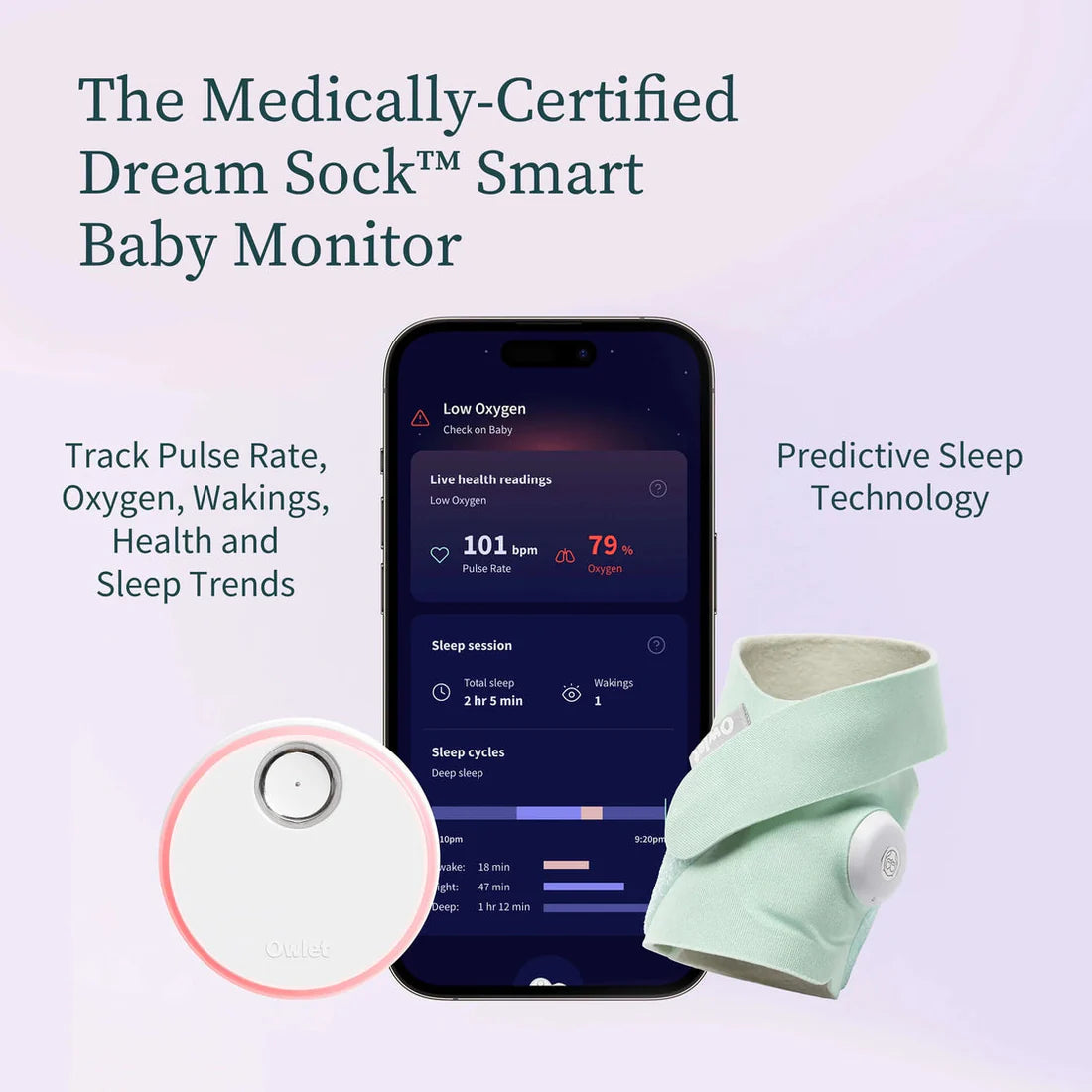 Owlet Dream Sock + FREE Cam 2 Bundle - FDA-Cleared Baby Monitor