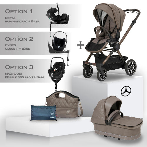 Mercedes Performance GTR Travel System - Truffle - Car Seat Bundle