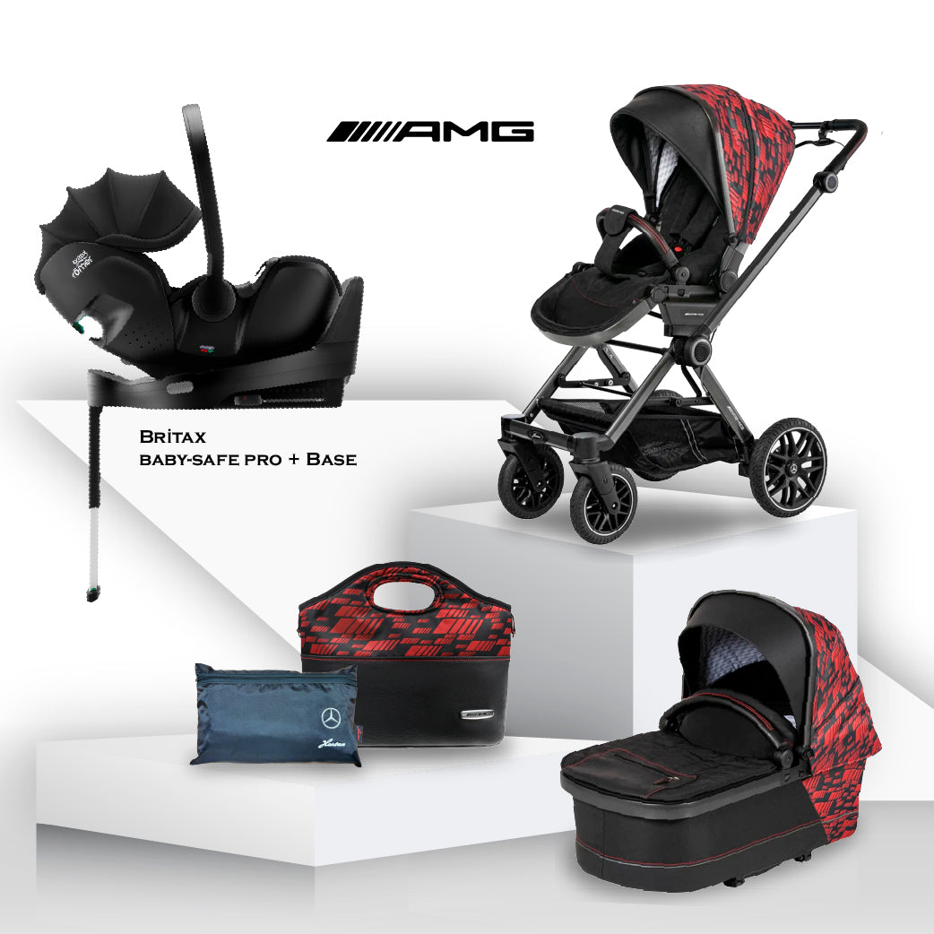Mercedes AMG GT² Travel System Limited Edition - Hyper Red - Car Seat Bundle
