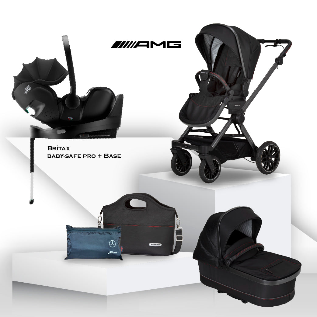 Mercedes AMG GT² Travel System - Charcoal Black - Car Seat Bundle