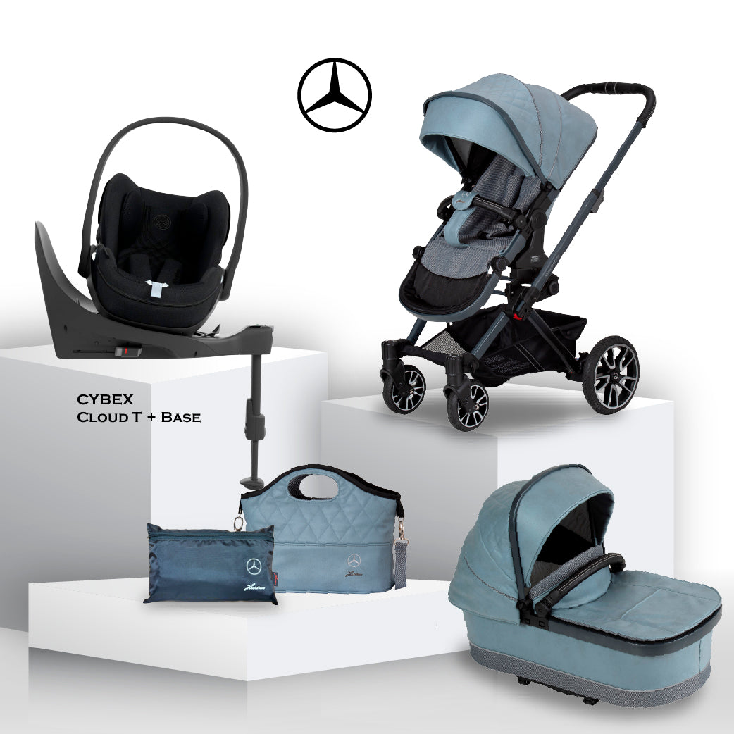 Mercedes Benz Avantgarde GTX Travel System in Denim Blue - Car Seat Bundle