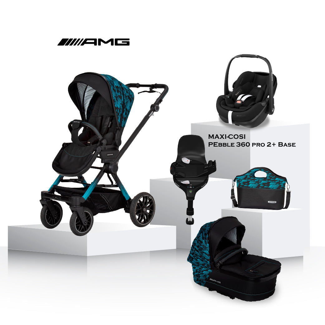 Mercedes AMG GT² Travel System Limited Edition - Hyper Blue - Car Seat Bundle