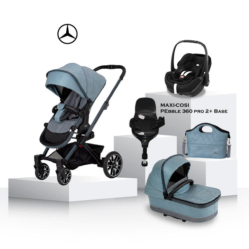 Mercedes Benz Avantgarde GTX Travel System in Denim Blue - Car Seat Bundle