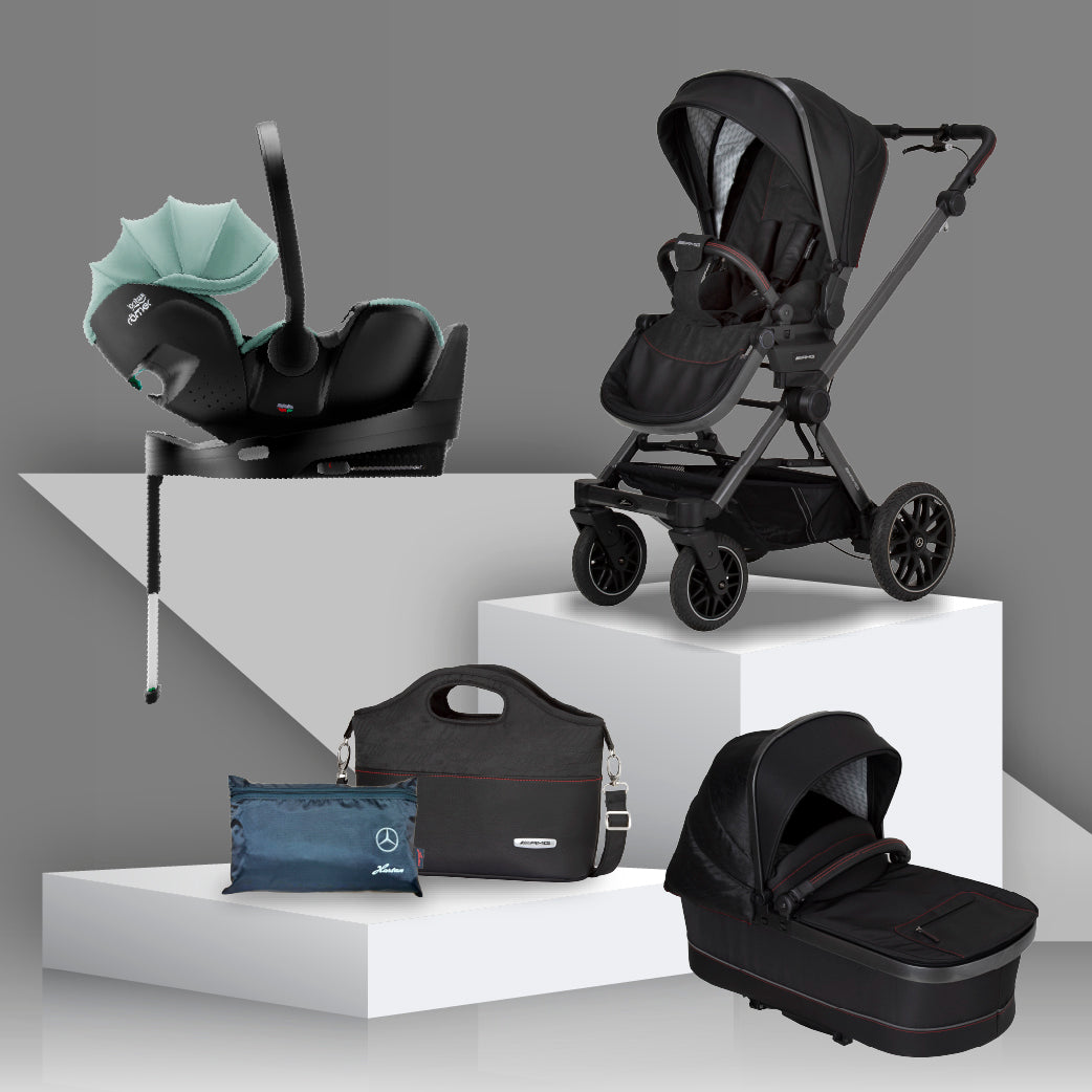 Mercedes AMG GT² Travel System with Britax Baby Safe Pro Car Seat - Charcoal Black