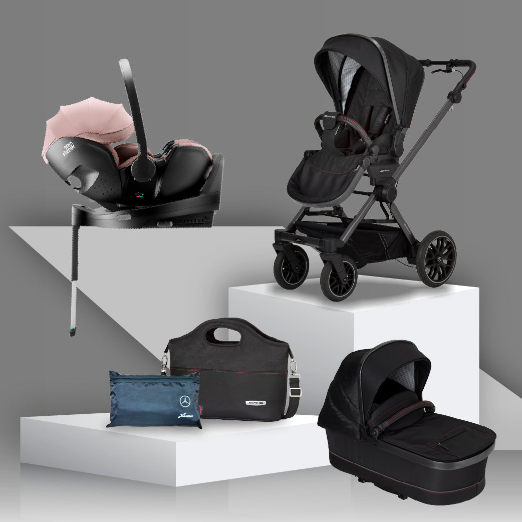 Mercedes AMG GT² Travel System with Britax Baby Safe Pro Car Seat - Charcoal Black