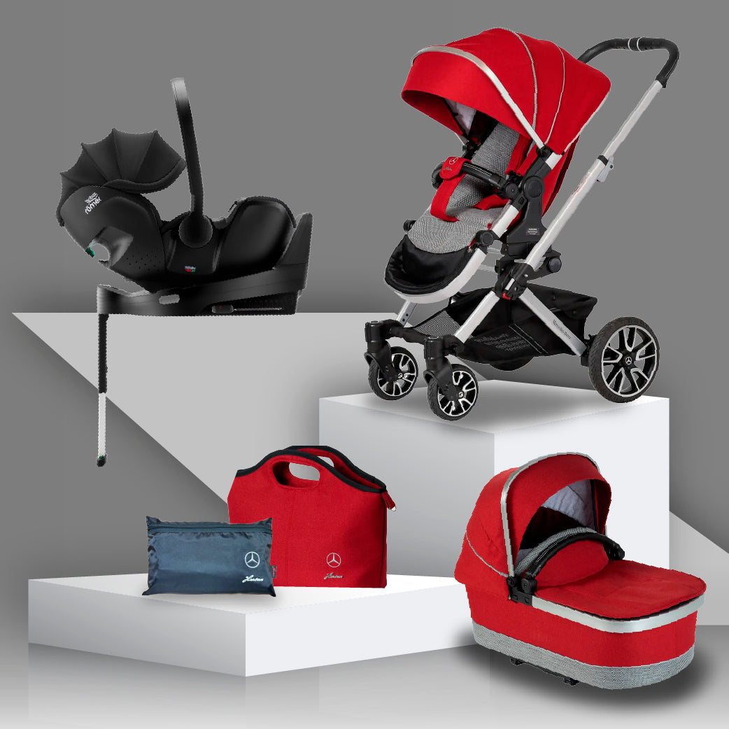 Mercedes Benz Avantgarde GTX Travel System with Britax Baby Safe Pro Car Seat - Hyacinth Red