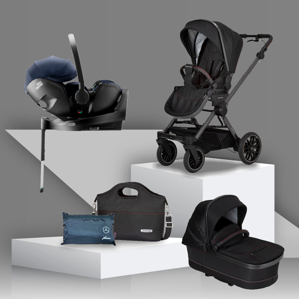 Mercedes AMG GT² Travel System with Britax Baby Safe Pro Car Seat - Charcoal Black