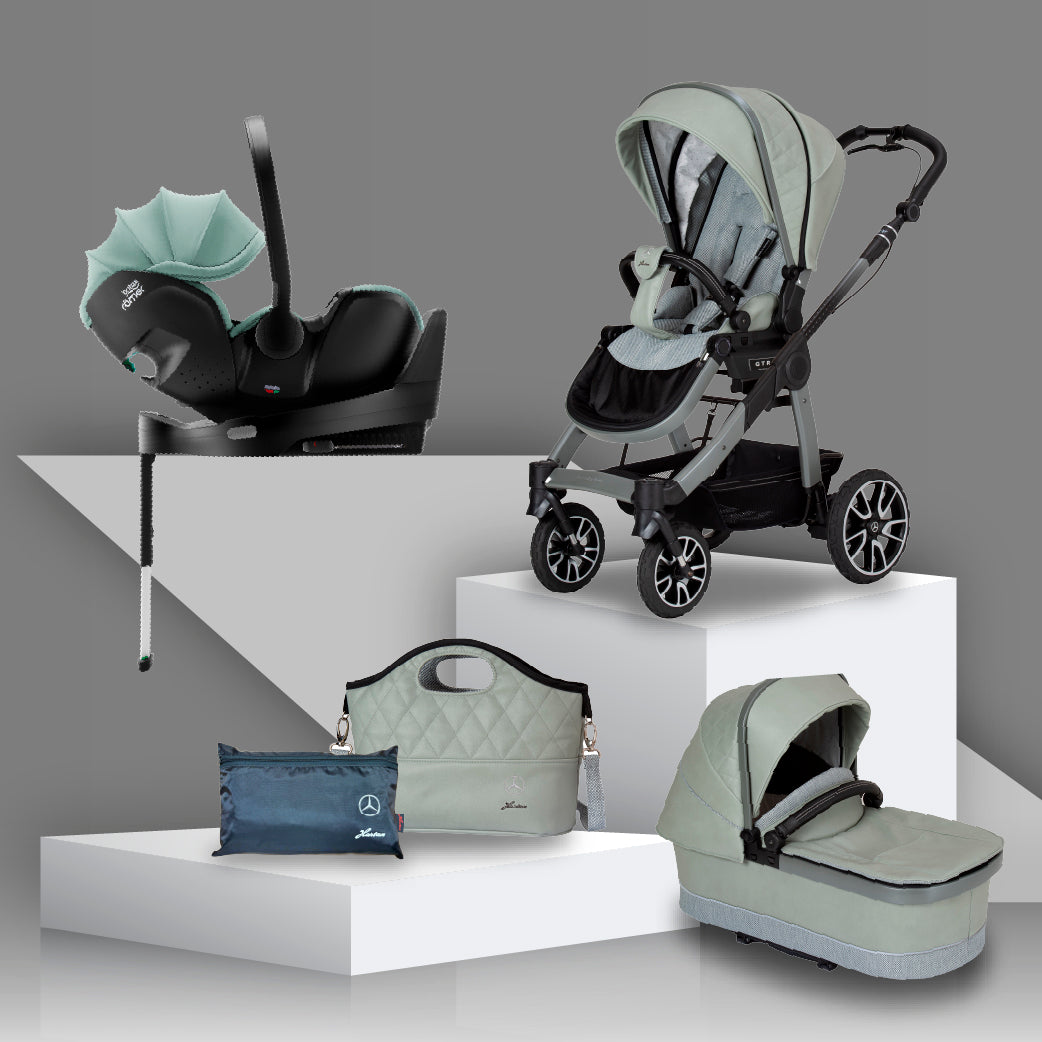 Mercedes Benz All-Terrain GTR Travel System with Britax Baby Safe Pro Car Seat - Sage Grey