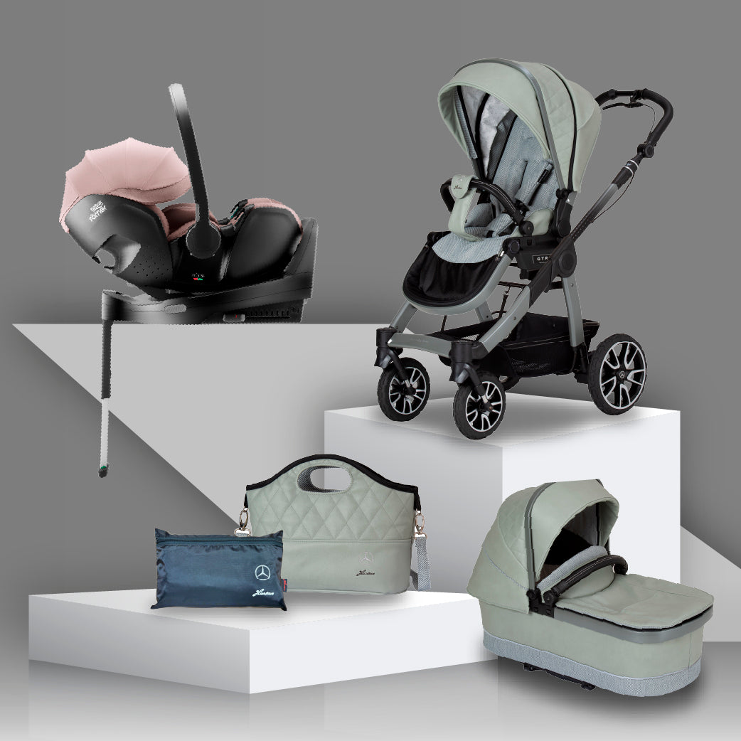 Mercedes Benz All-Terrain GTR Travel System with Britax Baby Safe Pro Car Seat - Sage Grey