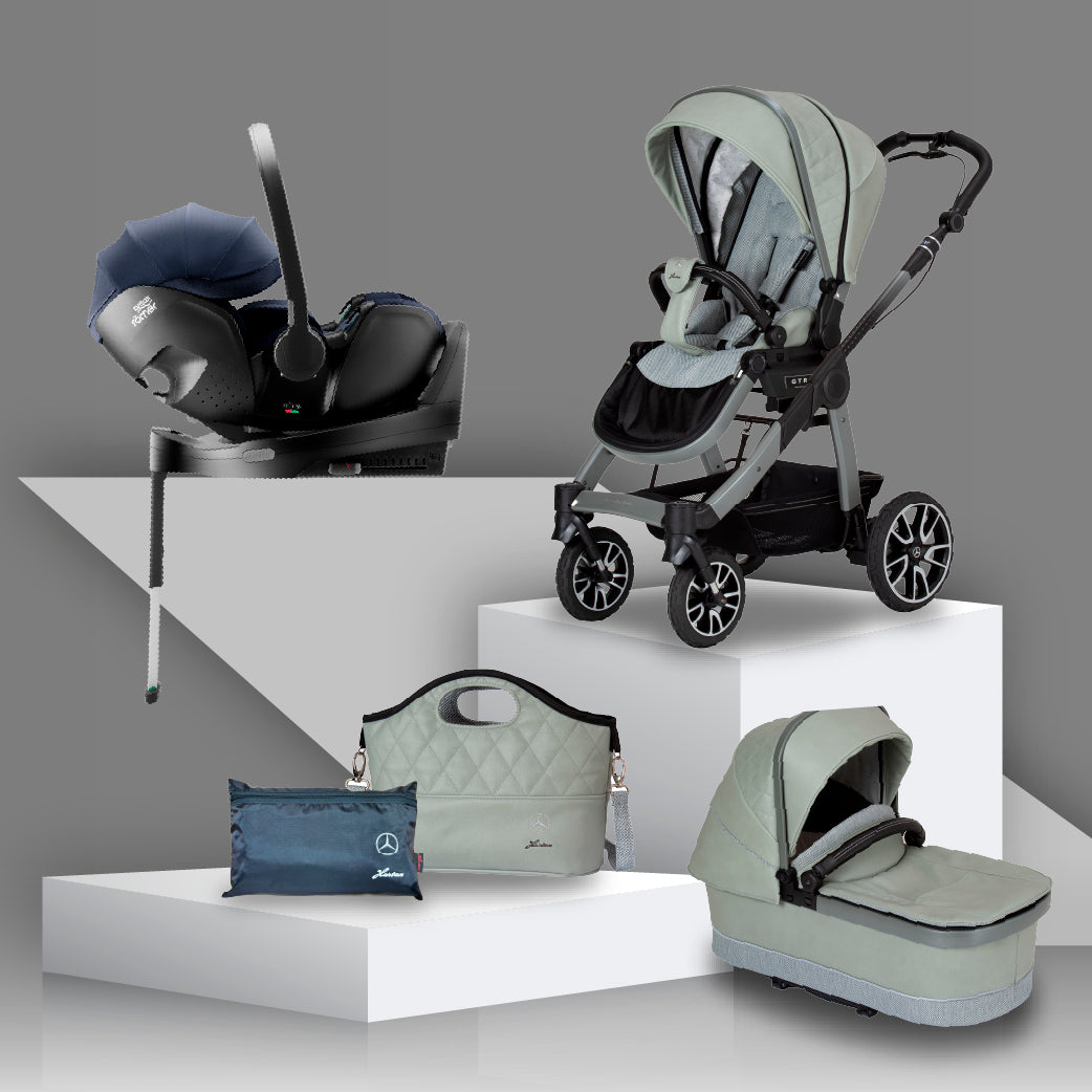 Mercedes Benz All-Terrain GTR Travel System with Britax Baby Safe Pro Car Seat - Sage Grey