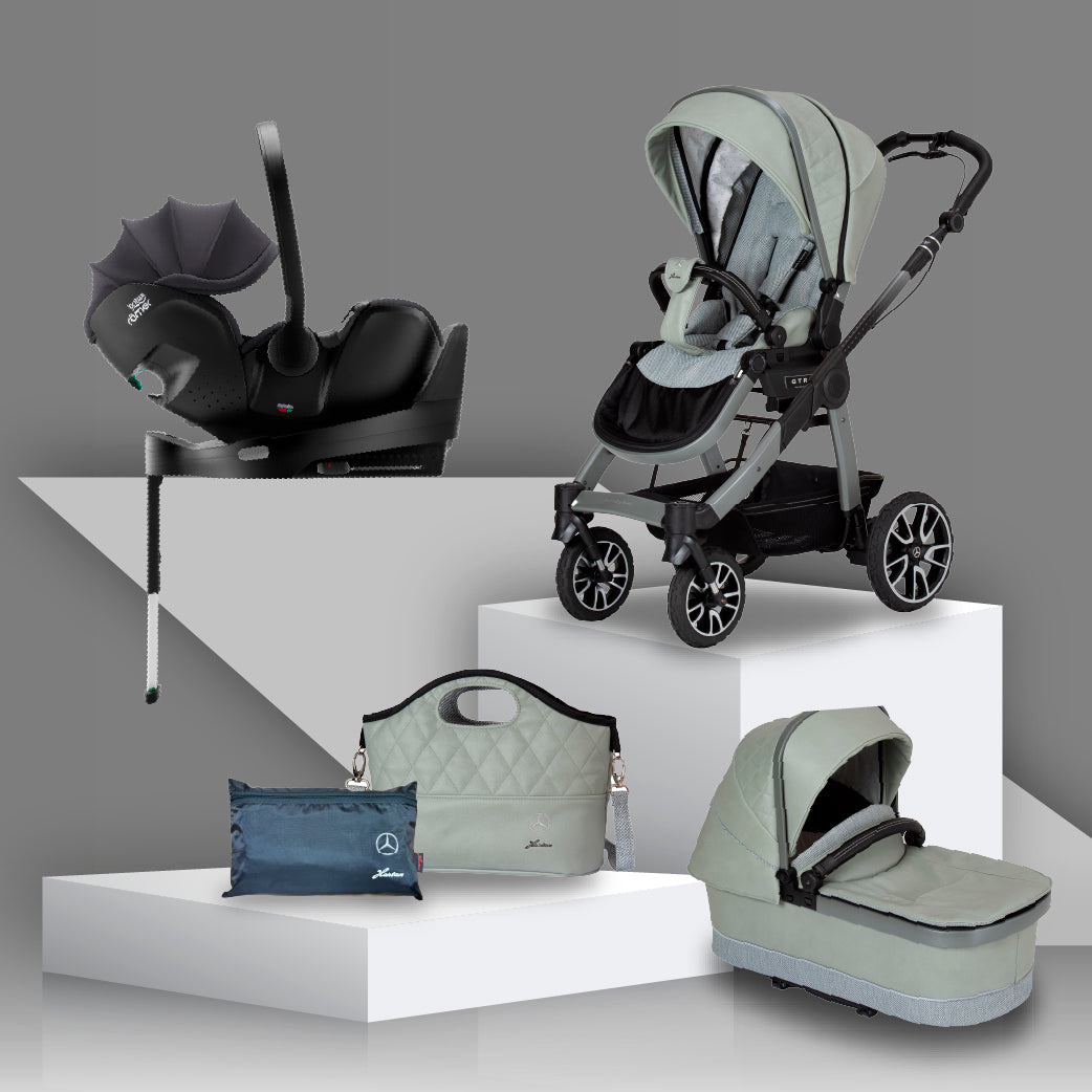 Mercedes Benz All-Terrain GTR Travel System with Britax Baby Safe Pro Car Seat - Sage Grey