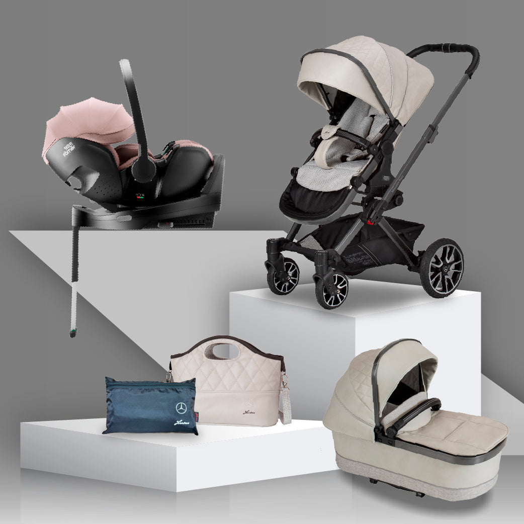 Mercedes Benz Avantgarde GTX Travel System with Britax Baby Safe Pro Car Seat - Moonstone