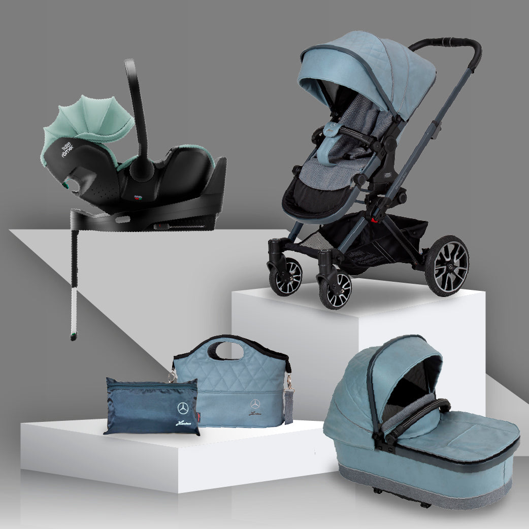 Mercedes Benz Avantgarde GTX Travel System with Britax Baby Safe Pro Car Seat - Denim Blue