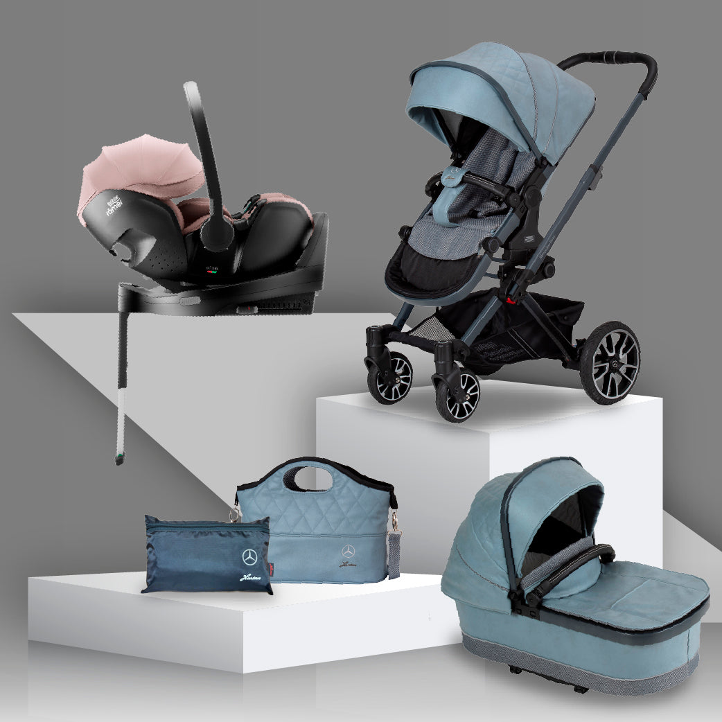 Mercedes Benz Avantgarde GTX Travel System with Britax Baby Safe Pro Car Seat - Denim Blue