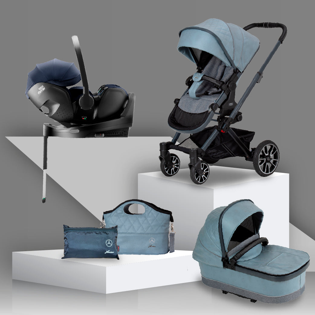 Mercedes Benz Avantgarde GTX Travel System with Britax Baby Safe Pro Car Seat - Denim Blue