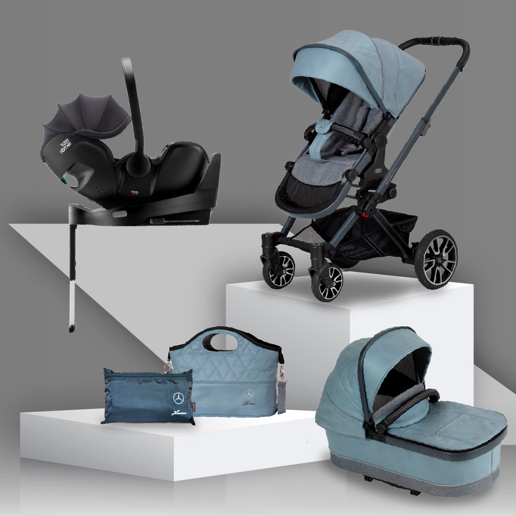 Mercedes Benz Avantgarde GTX Travel System with Britax Baby Safe Pro Car Seat - Denim Blue