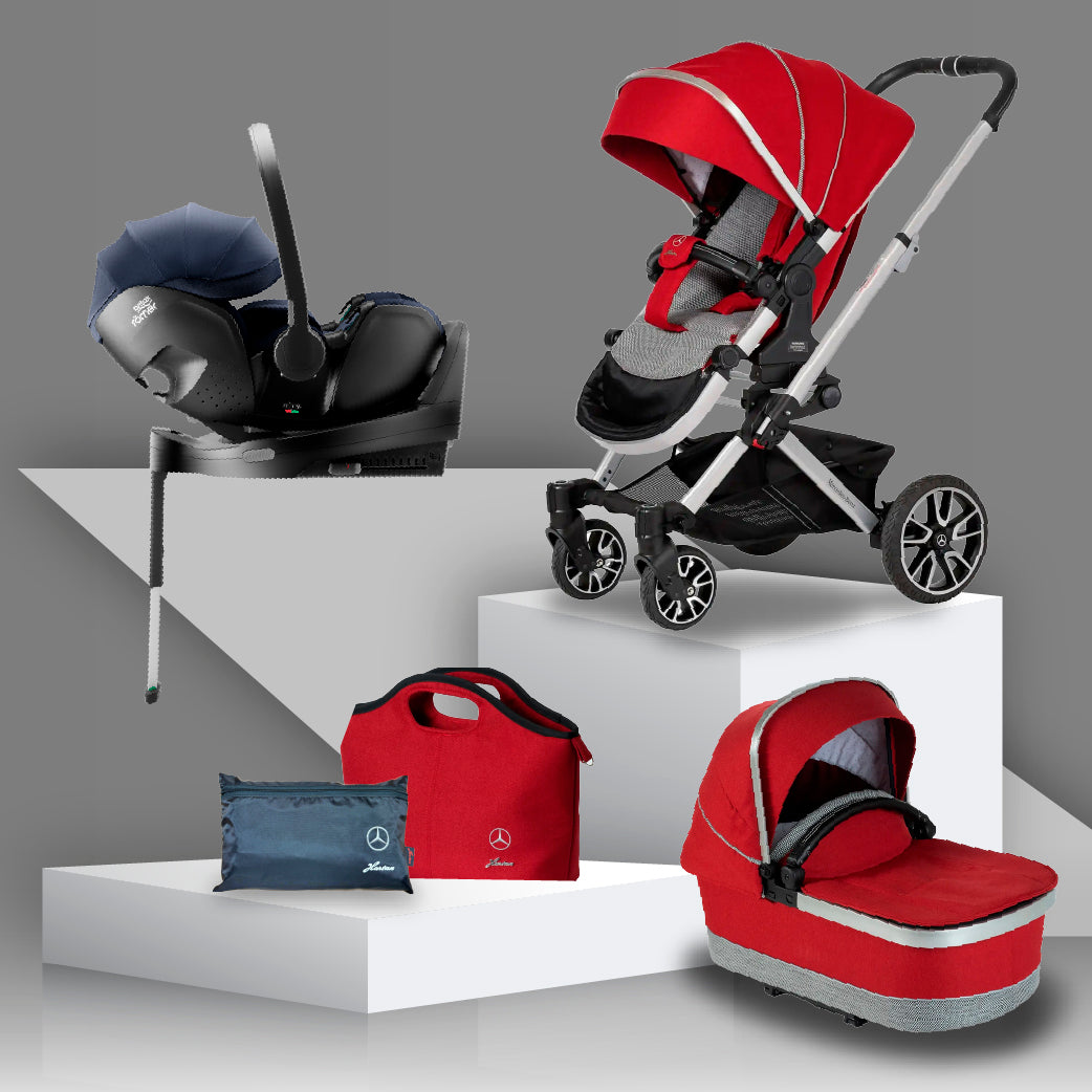 Mercedes Benz Avantgarde GTX Travel System with Britax Baby Safe Pro Car Seat - Hyacinth Red