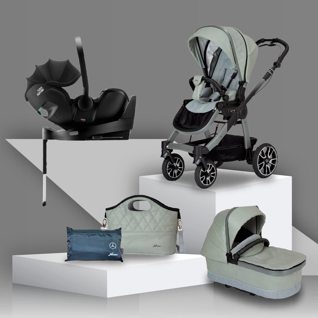 Mercedes Benz All-Terrain GTR Travel System with Britax Baby Safe Pro Car Seat - Sage Grey