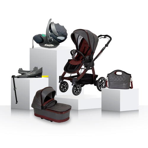 Mercedes Benz All-Terrain GTR Stroller, Carrycot & Accessories with Cozy N Safe Avalon i-Size Baby Car Seat and base Bundle - Tourmaline