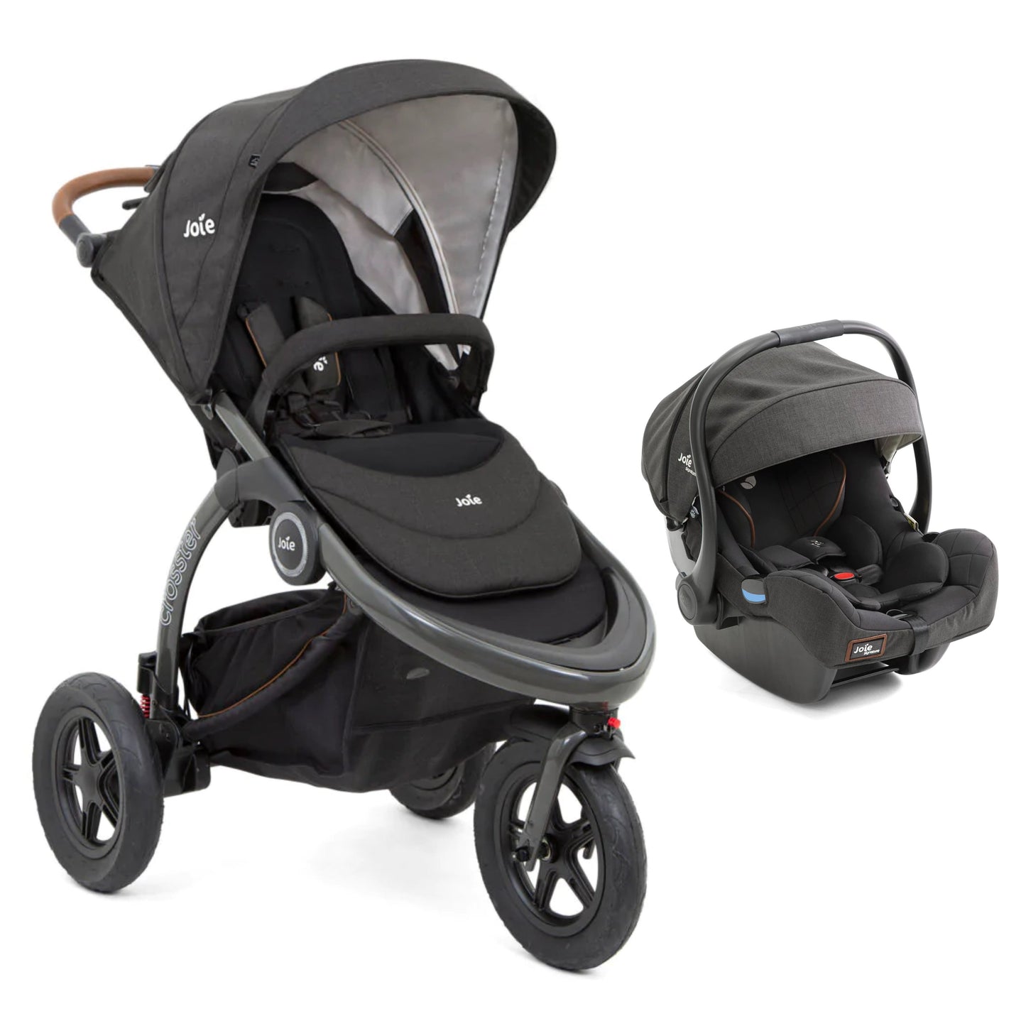 Joie Crosster All-Terrain Travel System – Noir (Includes i-Gemm 2 Car Seat)