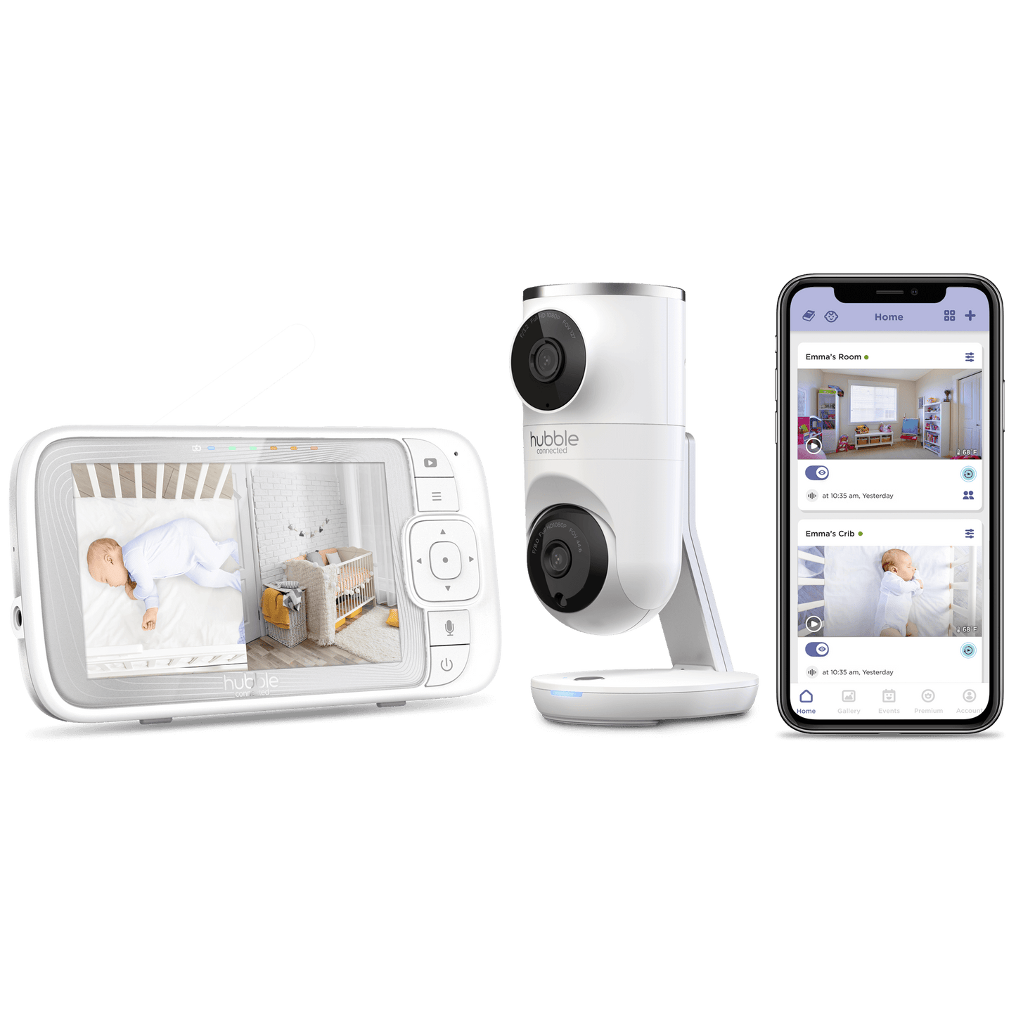 Hubble Nursery Pal Dual Vision Baby Monitor | 5-Inch HD Dual Lens