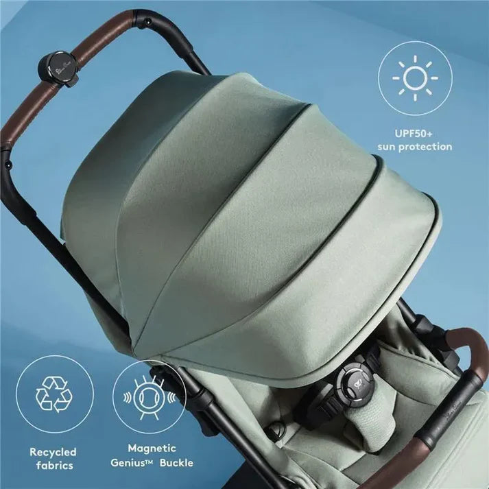 Silver Cross Jet 5 (Newborn Cabin Approved Stroller) - Sage Green