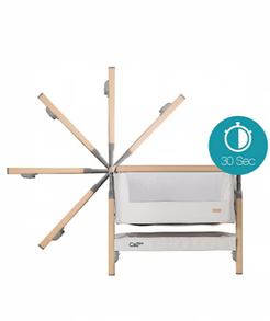 Tutti Bambini CoZee Bedside Crib - Oak / Sterling Silver
