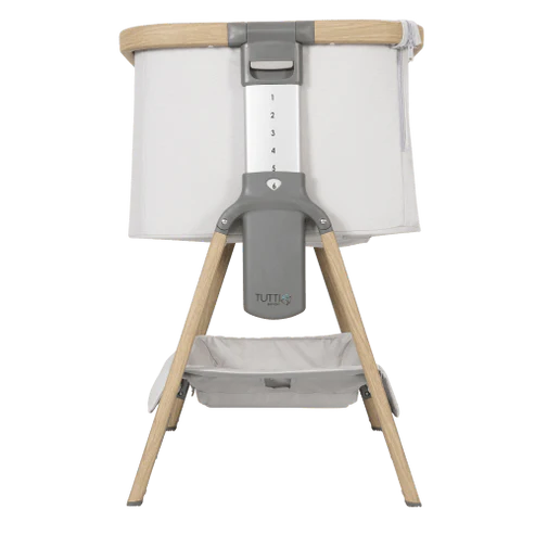 Tutti Bambini CoZee Bedside Crib - Oak / Sterling Silver