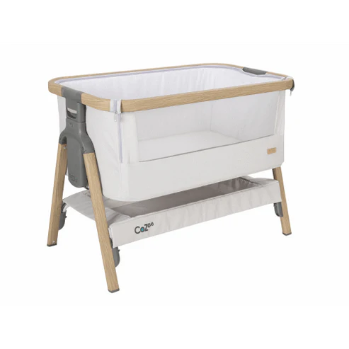 Tutti Bambini CoZee Bedside Crib - Oak / Sterling Silver