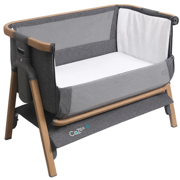 Tutti Bambini CoZee Air Bedside Crib - Oak & Charcoal