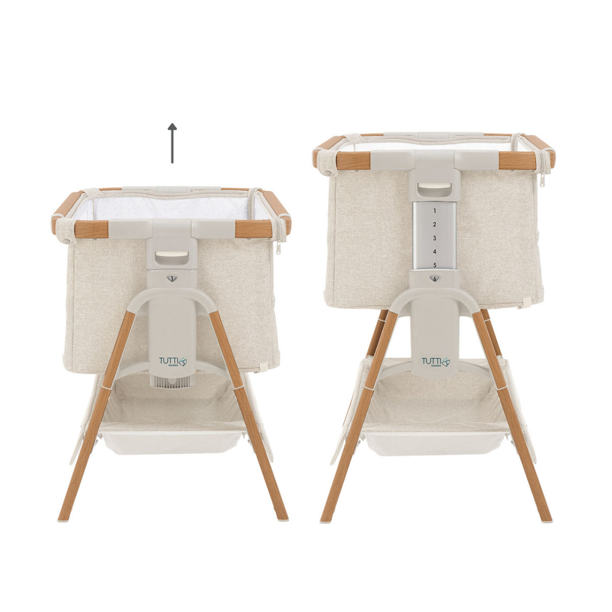 Tutti Bambini Cozee XL Bedside Crib & Cot – Scandinavian Walnut & Ecru