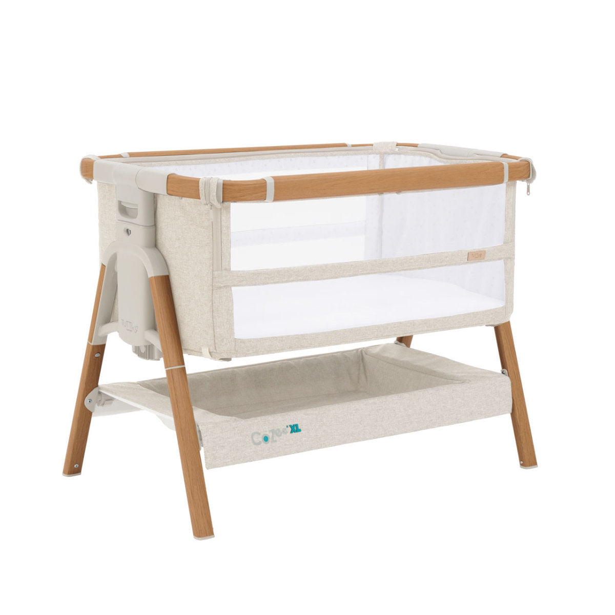 Tutti Bambini Cozee XL Bedside Crib & Cot – Scandinavian Walnut & Ecru